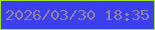 文字の大きさ：4、枠の色：a1e328、背景の色：3b3fec、文字の色：9482a5 無料ブログパーツのブログ時計