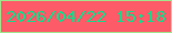 文字の大きさ：4、枠の色：a1e38c、背景の色：fc5b67、文字の色：15da8a 無料ブログパーツのブログ時計