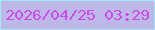 文字の大きさ：1、枠の色：a1e8fb、背景の色：bdb8e8、文字の色：cc4cee 無料ブログパーツのブログ時計