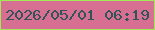 文字の大きさ：1、枠の色：a1ea56、背景の色：d66f92、文字の色：325458 無料ブログパーツのブログ時計