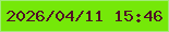文字の大きさ：4、枠の色：a1ea77、背景の色：75e809、文字の色：501026 無料ブログパーツのブログ時計
