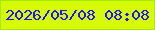 文字の大きさ：4、枠の色：a1eb0c、背景の色：d7fb07、文字の色：1c15fe 無料ブログパーツのブログ時計