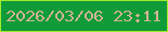 文字の大きさ：5、枠の色：a1eb2e、背景の色：0f9b37、文字の色：d2b397 無料ブログパーツのブログ時計