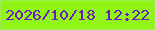文字の大きさ：2、枠の色：a1eb55、背景の色：90f515、文字の色：7218c0 無料ブログパーツのブログ時計