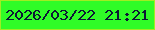 文字の大きさ：4、枠の色：a1ed23、背景の色：30fc27、文字の色：0c1835 無料ブログパーツのブログ時計