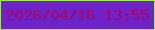 文字の大きさ：2、枠の色：a1ee4b、背景の色：6e23c8、文字の色：a1076a 無料ブログパーツのブログ時計
