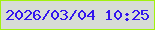 文字の大きさ：4、枠の色：a1f10f、背景の色：d7dcd6、文字の色：3315ee 無料ブログパーツのブログ時計