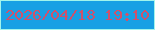 文字の大きさ：2、枠の色：a1f4ec、背景の色：18a0e4、文字の色：cf516c 無料ブログパーツのブログ時計
