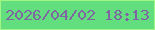文字の大きさ：4、枠の色：a1f585、背景の色：62de7f、文字の色：7f65a2 無料ブログパーツのブログ時計