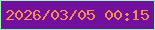 文字の大きさ：1、枠の色：a1f6b9、背景の色：71109d、文字の色：fa8c4c 無料ブログパーツのブログ時計