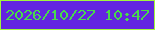 文字の大きさ：3、枠の色：a1f73c、背景の色：6325e0、文字の色：48da4b 無料ブログパーツのブログ時計