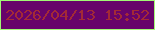 文字の大きさ：2、枠の色：a1f875、背景の色：67046a、文字の色：a32a36 無料ブログパーツのブログ時計