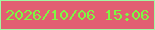 文字の大きさ：5、枠の色：a1f8a2、背景の色：e25f72、文字の色：7ef842 無料ブログパーツのブログ時計