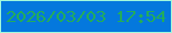 文字の大きさ：2、枠の色：a1f8dc、背景の色：0478dd、文字の色：23ac5b 無料ブログパーツのブログ時計