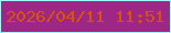 文字の大きさ：4、枠の色：a1f8fb、背景の色：9e2685、文字の色：d65308 無料ブログパーツのブログ時計
