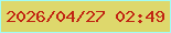 文字の大きさ：1、枠の色：a1fcf6、背景の色：ded86c、文字の色：c12513 無料ブログパーツのブログ時計