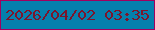 文字の大きさ：2、枠の色：a2005e、背景の色：0580ad、文字の色：7b152c 無料ブログパーツのブログ時計