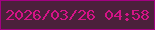 文字の大きさ：5、枠の色：a20181、背景の色：4b203b、文字の色：d41487 無料ブログパーツのブログ時計
