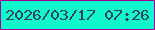 文字の大きさ：3、枠の色：a20394、背景の色：0ef8cc、文字の色：36415d 無料ブログパーツのブログ時計