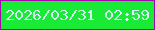 文字の大きさ：4、枠の色：a208ab、背景の色：18ea35、文字の色：d4f2f3 無料ブログパーツのブログ時計