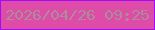 文字の大きさ：1、枠の色：a209fe、背景の色：df4ca8、文字の色：ab8c9a 無料ブログパーツのブログ時計