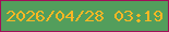 文字の大きさ：5、枠の色：a20e59、背景の色：539e5c、文字の色：fab724 無料ブログパーツのブログ時計