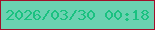 文字の大きさ：1、枠の色：a2102a、背景の色：6bd2b1、文字の色：1ac180 無料ブログパーツのブログ時計
