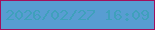 文字の大きさ：2、枠の色：a2105c、背景の色：589dd2、文字の色：3fa0bc 無料ブログパーツのブログ時計