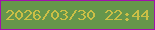 文字の大きさ：4、枠の色：a211ac、背景の色：66964b、文字の色：cbbf46 無料ブログパーツのブログ時計