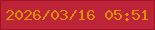 文字の大きさ：3、枠の色：a21224、背景の色：be2438、文字の色：dc9102 無料ブログパーツのブログ時計