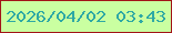 文字の大きさ：2、枠の色：a21418、背景の色：caffa1、文字の色：2ea9a5 無料ブログパーツのブログ時計
