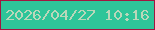 文字の大きさ：5、枠の色：a21640、背景の色：2ec599、文字の色：bad7ba 無料ブログパーツのブログ時計