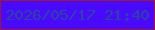 文字の大きさ：3、枠の色：a2172a、背景の色：4809fd、文字の色：2a469f 無料ブログパーツのブログ時計
