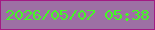 文字の大きさ：5、枠の色：a21b83、背景の色：9d70a4、文字の色：44f924 無料ブログパーツのブログ時計