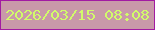 文字の大きさ：3、枠の色：a21ba2、背景の色：c999a9、文字の色：d1fb6a 無料ブログパーツのブログ時計