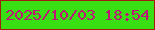 文字の大きさ：1、枠の色：a21d0d、背景の色：37df13、文字の色：bf1577 無料ブログパーツのブログ時計