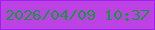 文字の大きさ：5、枠の色：a21df0、背景の色：bc42e4、文字の色：16963d 無料ブログパーツのブログ時計