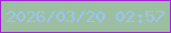 文字の大きさ：3、枠の色：a224d4、背景の色：9dbfa1、文字の色：9ac4f7 無料ブログパーツのブログ時計