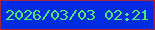 文字の大きさ：1、枠の色：a2263f、背景の色：002ce4、文字の色：47e876 無料ブログパーツのブログ時計