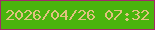 文字の大きさ：4、枠の色：a22a6a、背景の色：4ab40d、文字の色：e0c27f 無料ブログパーツのブログ時計