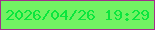 文字の大きさ：2、枠の色：a22e8c、背景の色：72f263、文字の色：0ae63d 無料ブログパーツのブログ時計