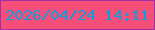文字の大きさ：3、枠の色：a22ea7、背景の色：f54f79、文字の色：109edb 無料ブログパーツのブログ時計