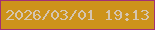 文字の大きさ：5、枠の色：a23075、背景の色：cd931b、文字の色：d5c5b0 無料ブログパーツのブログ時計