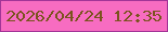文字の大きさ：5、枠の色：a23597、背景の色：f76cc1、文字の色：7a531e 無料ブログパーツのブログ時計