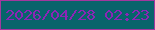 文字の大きさ：4、枠の色：a2379e、背景の色：08646b、文字の色：8c25b6 無料ブログパーツのブログ時計