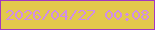 文字の大きさ：2、枠の色：a238c1、背景の色：e3c94c、文字の色：d18de6 無料ブログパーツのブログ時計