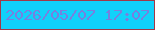 文字の大きさ：4、枠の色：a23947、背景の色：11d1fa、文字の色：7780df 無料ブログパーツのブログ時計