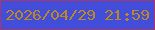 文字の大きさ：1、枠の色：a2396d、背景の色：424eda、文字の色：bb8626 無料ブログパーツのブログ時計