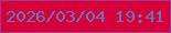 文字の大きさ：1、枠の色：a2398c、背景の色：d6003b、文字の色：6b75be 無料ブログパーツのブログ時計