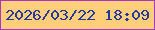 文字の大きさ：1、枠の色：a239c7、背景の色：ffce7b、文字の色：213a9b 無料ブログパーツのブログ時計